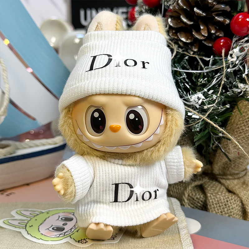 Labubu in White Winter Elegance – Cosy Knit Edition