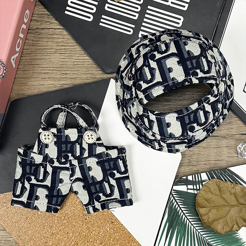 Monogram Contrast Outfit for Labubu Graphic Elegance in Black & White - Image 2