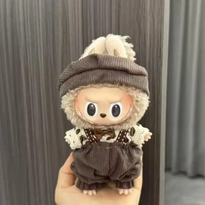 Vintage Brown Costume for Labubu Figurine – Classy & Cosy Edition