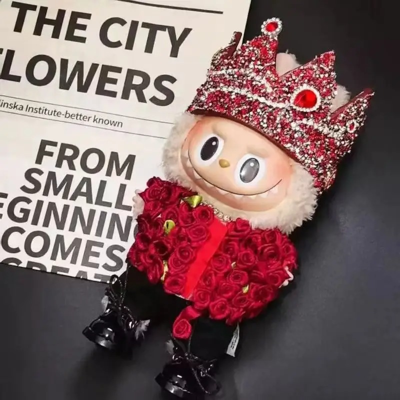 Royal Crown Costume for Labubu Figurine – Ruby Roses Edition - Image 2