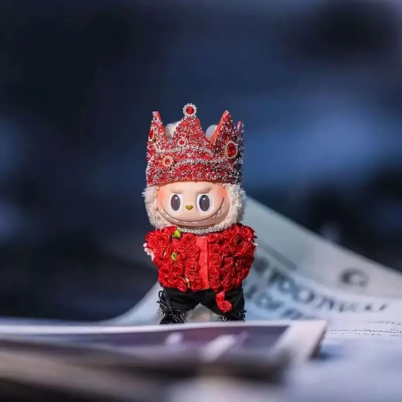 Royal Crown Costume for Labubu Figurine – Ruby Roses Edition - Image 3