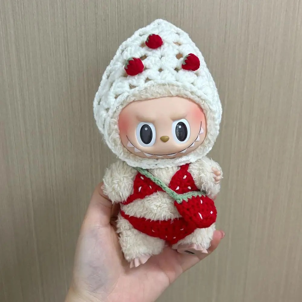 Labubu in Pink Spring Dungarees – Bunny Ear Hat Edition - Image 4