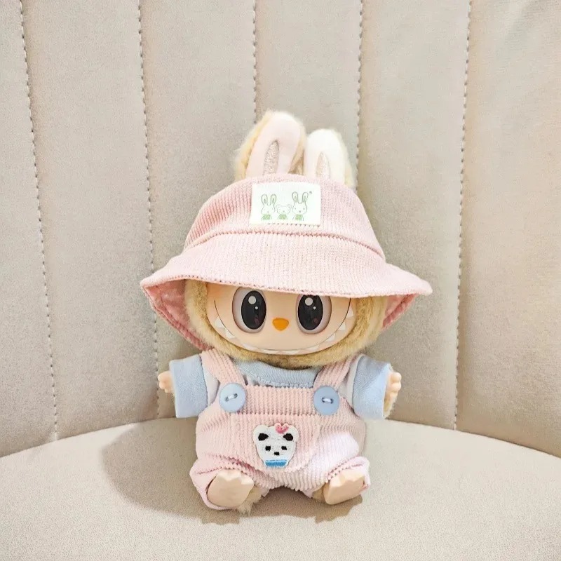Costume Pastel Rose pour Figurine Labubu – Édition Ourson Kawaii & Bob Lapin