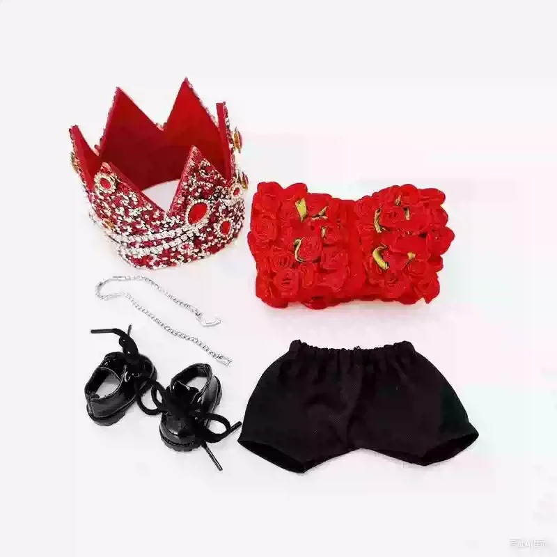 Royal Crown Costume for Labubu Figurine – Ruby Roses Edition - Image 4