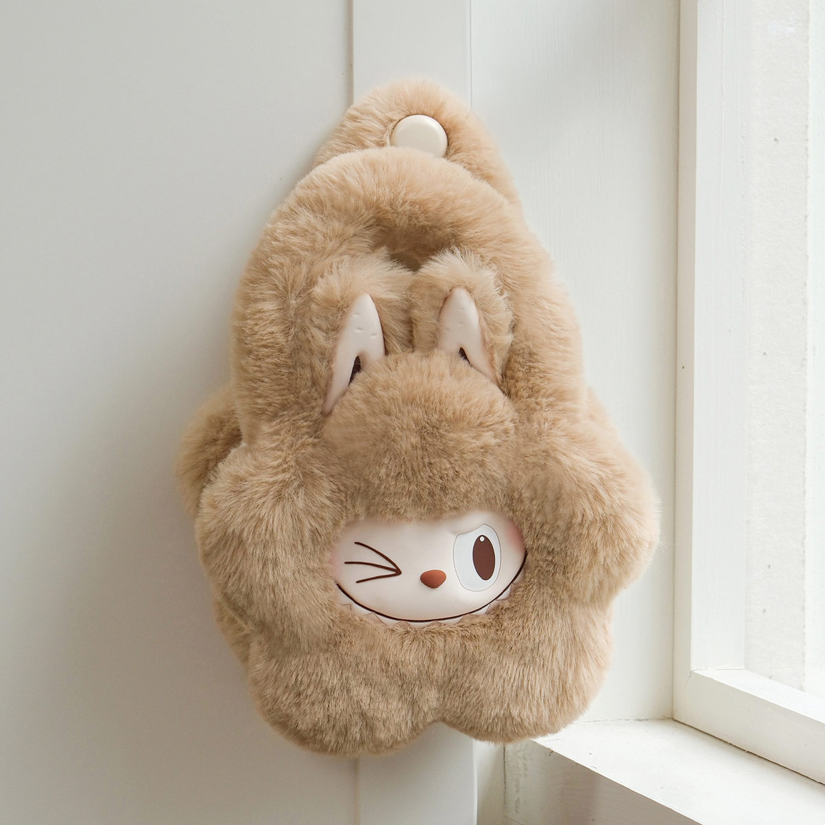Brown Kawaii Plush Bunny Bag – Adorable Backpack with Cute Design - Image 4