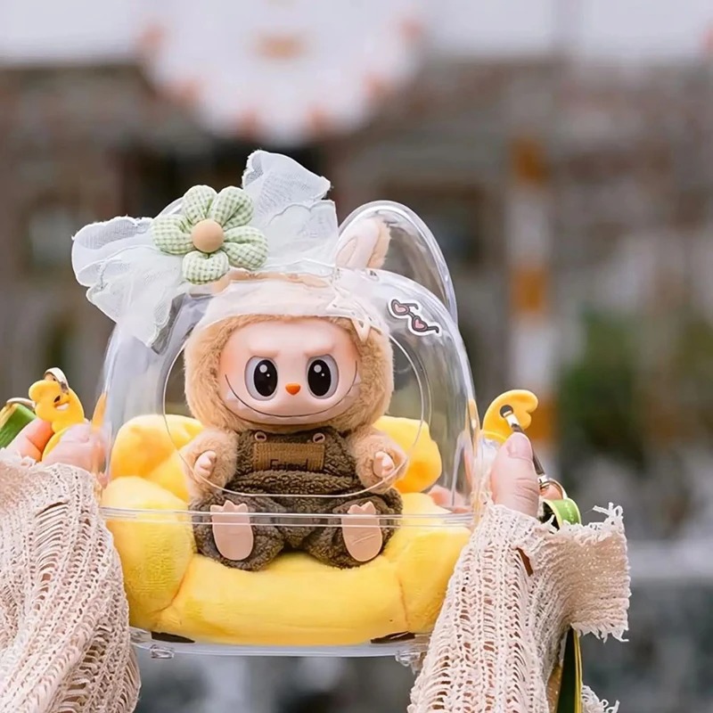 Transparent Kawaii Bag for Labubu Doll – Display Backpack with Strap - Image 4