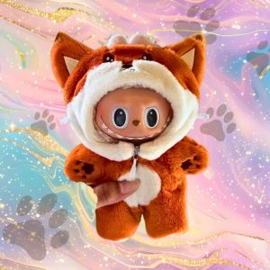 Fox Cosplay Labubu Outfit (17 cm Doll Clothes) – Soft Plush Animal Costume