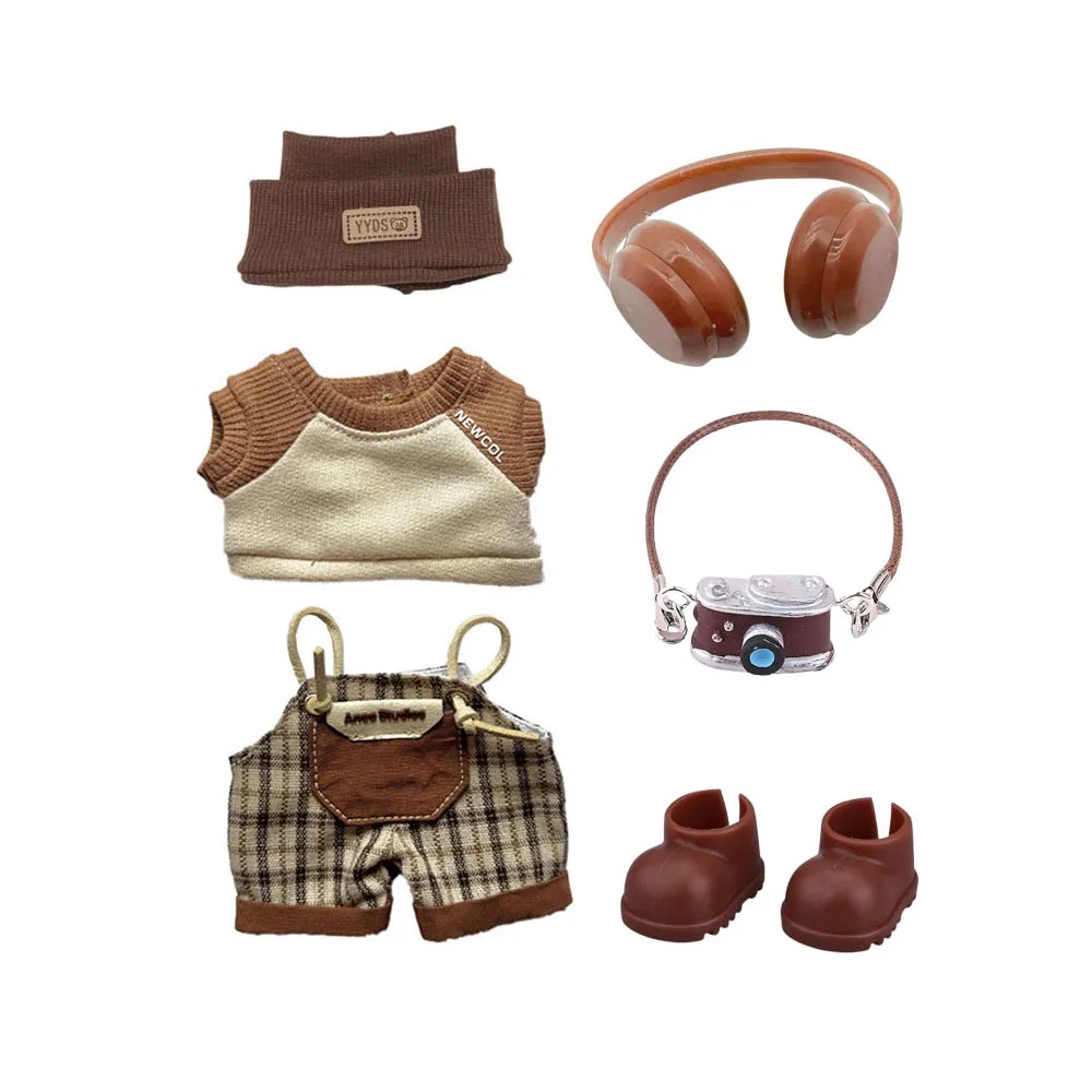 Labubu Fashion Outfit – Retro Photographer Clothes Set (17 cm Doll) - Image 5