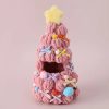 Labubu 17 cm Handmade Crochet Christmas Tree Outfit – Soft Plush Holiday Costume - Pink