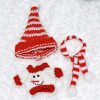 Labubu 17 cm Christmas Knit Outfit Set – 3-Piece Holiday Clothes (4 Festive Variations) - C