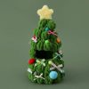 Labubu 17 cm Handmade Crochet Christmas Tree Outfit – Soft Plush Holiday Costume - Dark Green