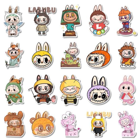 Labubu Stickers – 80-Piece Waterproof Vinyl Sticker - Image 2