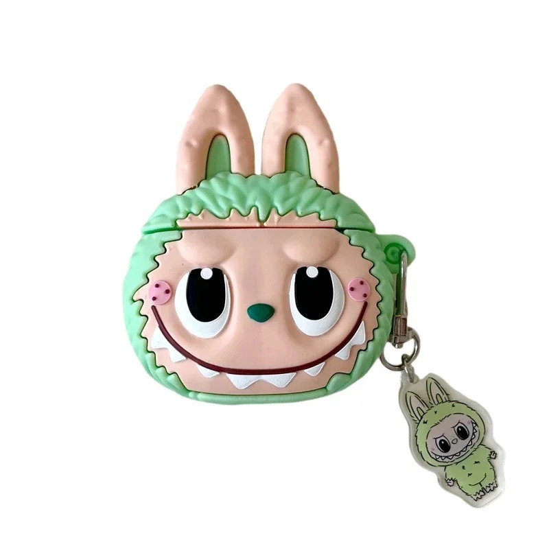 Labubu AirPods Protective Case (Pink / Green / Brown) – Cute Silicone Shockproof Cover