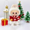 Labubu 17 cm Christmas Outfit – Red Sweater, Striped Scarf & White Pleated Skirt (No Doll, No Shoes)