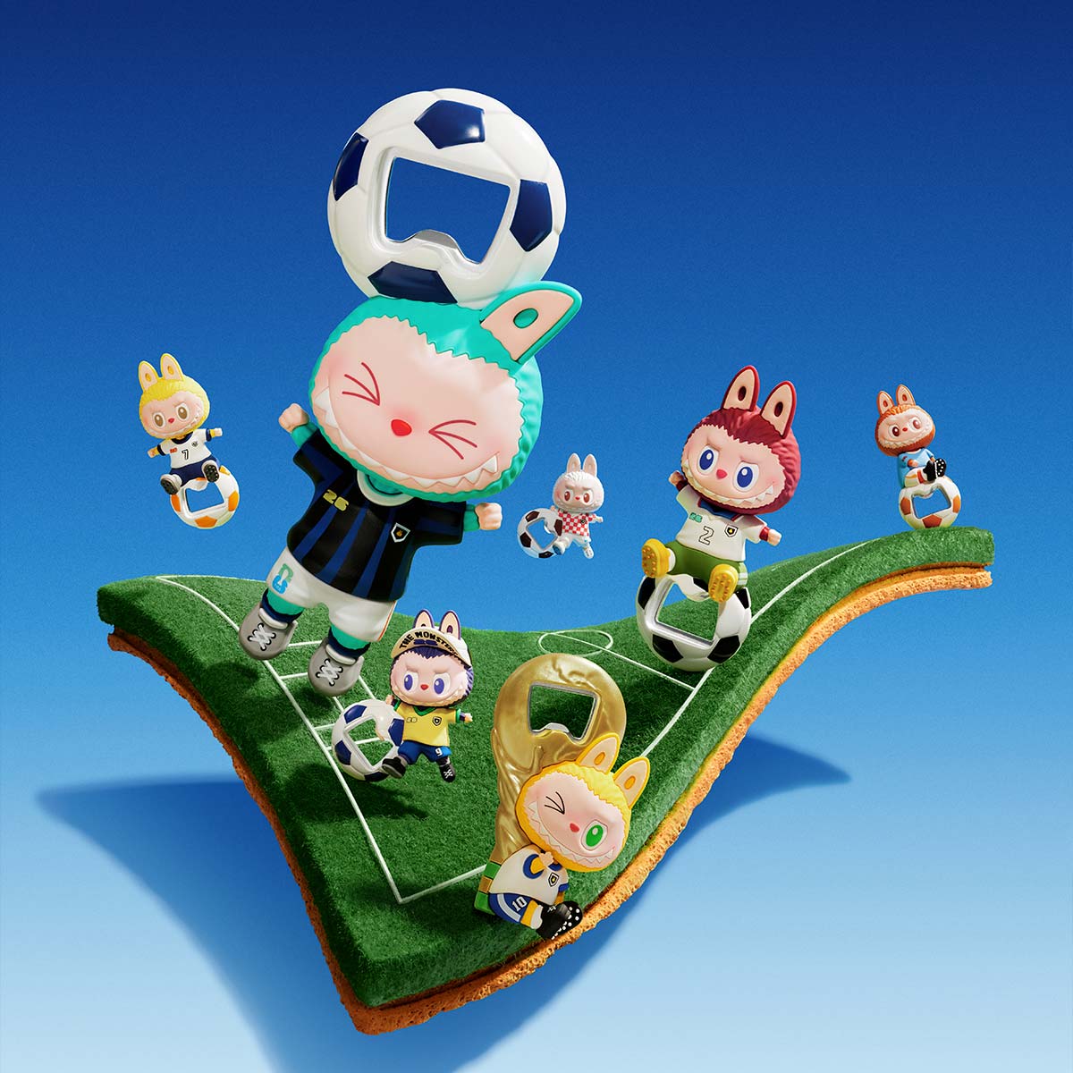 Labubu FIFA Bottle Opener Fridge Magnet Blind Box | The Monsters - Image 3