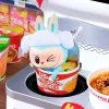 Labubu THE MONSTERS Cup Noodles figure in a fun kitchen setting.